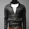 Bomber Coat Outwear Cool Motorcycle Fashion Winter Men Jacket Autumn Slim Fit Mens Leather Streetwear Collar s 240320