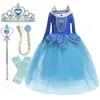 Robes de filles robe de princesse fille anniversaire Halloween Costume pour enfants vêtements Cosplay vêtements bleu longue robe fantaisie enfants Drop Deli Dhdp7