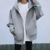 Bahar büyük boyutlu hoodie siyah uzun kollu artı kadife gevşek sıcak hoodies kadın modaya uygun gündelik bayanlar kıyafetleri 240313