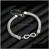 Chain Link Bracelets Bracelet 8-Ring Pattern Elegant Advanced Sense Jewelry Temperament High Quality Material Fashionable Durable Dr Dhsd8