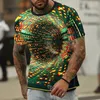 summer T-Shirt For Men 3D Luminous Printed Short-Sleeve Tees Streetwear T Shirt Male Men's Clothing Oversized T-shirt O-Neck V6wa#