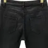 Jeans pour hommes hommes cire denim coton vêtements de sport enduit automne droite solide haute rue noir pantalons longs