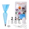 Bakken Tools 10 Stuks Herbruikbare Taart Decoreren Set Met Icing Tip Spuitzak Bloem Schaar Koppeling Voor Cupcakes Cookie Dropship