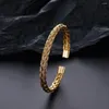 Bangle smycken Twisted Rope Bangles For Women Metal justerbar manschett svart rostfritt stål armband lyx mode alla hjärtans dag gåvor