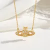 Simple Designer Brand C - Double Letter Pendant Necklaces Chain 18K Gold Plated Crysatl Rhinestone Sweater Newklace for Women Wedding Jewerlry Accessories