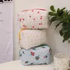 Cosmetic Bags Korean Makeup Bag For Women Storage Portable Toiletry Female Beauty Case Cotton Floral Pouch