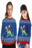 2020 Popular Christmas Dinosaur Digital Print Parentchild Casual Sweater European And American Large Sports Baseball Uniform6983328