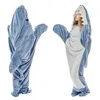 Kids Adult Dinosaur Shark Blanket Dinosaur sleeping blanket Flannel one-piece pajamas pink sleeping bag 240315