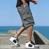 Pantaloncini da uomo 2024 Summer Men Trend Cargo Letter Print Pocket Fashion Casual Straight Male Ropa Hombre