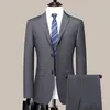 2023 Nowy Blazer+ spodnie męski dżentelmen Fi Busin Silny kolor prawdziwy wełny włoski styl ślubny garnitur 2 -częściowy zestaw E0tr#
