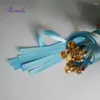 파티 장식 50pcs/lot light blue stain 리본 웨딩 스틱 지팡이가 황금빛 벨을위한 지팡이