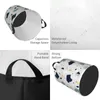 Laundry Bags Folding Basket Terrazzo Marble Round Storage Bin Large Hamper Collapsible Clothes Toy Bucket Organizer