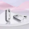Hoop Huggie Fashion Chrysanthemum Geometric Round Earrings for Women 925 Zircon Jewelry 24326