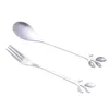 Spoons Branch Leaves Tea Spoon Stainless Steel Creative Coffee Ice-Cream Stirring Dessert Espresso Tableware