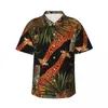 Erkekler Sıradan Gömlek Klasik Leopard Beach gömlek Erkek Kürk Hayvan Baskı Hawaiian Kısa Kollu Grafik Vintage Büyük Boy Buzlar Hediye