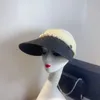 Chapeaux à larges bords Designer Little Fragrance Strass Perle Pliant Vide Top Hat Plage Protection UV Paille Sport Shade Femme Été
