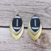 Dangle Earrings 3 Layers Stacked American Football Rugby Glitter Leather Drops For Women Sport Design Jewelry