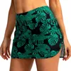 Gonna da bagno SolidLeafLeopardPrint da donna per donna Costume da bagno a vita alta Pantaloni bikini Pantaloncini sportivi Gonne