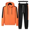 Hoodie Mensuits للرجال مجموعة صلبة ألوان رياضية 2024 سروال سروال للسبالة المسببة المسببة.