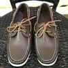 Casual Shoes 2024 Men Flat Boat Fashion Driving For Mens Leather Young Shoe Handmade Man