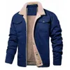 男性用の新しいFi Fleecedジャケットソリッドカラー濃厚な暖かい暖かいアウトウェアトップ秋のカジュアルコートブラックメンズジャケットn9fn＃