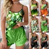 Women's Sleepwear Women Sexy Pajama Sets Love Printed Camisole Shorts Lingerie Home Sleeveless Top Pajamas Casual Ultra-Soft Cotton