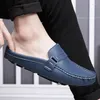 Casual Shoes Leisure Walk Men Half Italian Handmande Slipon Driving Leather Soft Comfort Slippers Loafers Muller