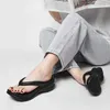 Slippers Slippers Womens beach flip wedge eels outdoor te sandals ticking sound sliding summer Soes H240326H0D5