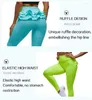 Legginsy damskie Jacquard Bubble Yoga Pants Woman Ruffle High talia Podnoszenie Sports Fitness Slim Fit Seksowne jogging rowerowy