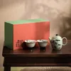 Conjuntos de chá puro pintado à mão underglaze colorido conjunto de chá completo kit antigo cerimônia bule e serviços de copo