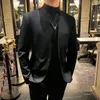 Chińska tunikowa garnitur Mężczyźni Busin Wysokiej jakości Kurtki/mężczyzna Slim Fit Fi Stand Tuxedo/Man Solid Kolor Blazery 5xl M4CD#