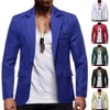 autumn Winter Men Blazer Solid Color Single Butt Slim Fit Turndown Collar Pockets Suit Coat Streetwear f8Vg#