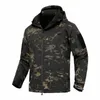 Mannen tactische camoue kleding heren Shark Skin Leger Windjack Waterdichte Jachtjas q6vw #