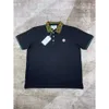 24SS Casablanca Męskie T-shirty Nowy klapy Pearl Button Pullover luźne krótkie koszulę polo zielony sweter Casablanc