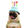 Vêtements pour chiens 2024 Accessoires d'anniversaire Chapeau pour animaux de compagnie Gâteau Personnalité Fourniture