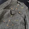 Autunno Inverno Donna Coreana Monopetto Marchio di Lusso Chic Tweed Cappotto di Lana Retro Giacca Top Casaco Outwear 240325