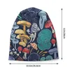 Berets Midnight Blue Background MulticolOured Wild Mushrooms Men Women Thin Beanies Cycling Ski Cap Skullies Bonnet Hat