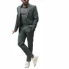 Smart Casual Wedding Suits voor Mannen Fi Notch Revers Enkele Borst Mannelijke Pak Slim Fit Kantoor Formele 2 Stuk Blazer + broek C8yU #