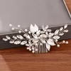 Haarspangen Haarspangen Perle Kristall Blume Blätter Kämme Reben Band für Frauen Braut Accessoires Schmuck Strass Haarbänder Drop Delive Otrxm