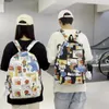 Backpack 2024 Schoolbag Japanese Kawaii Style Cartoon Print Graffiti High School Boys Girls College Students Shoulder Bag