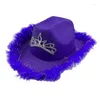 Berets Female Cowgirl Hat Bridal Shower Wide Brim For Cosplay Party Headwear