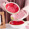Bowls Kitchen Set Strawberry Cartoon Lovely Dålig söt och praktisk soppskål Ergonomisk långhandtagsked för barn