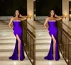 Elegant Purple Plus Size Mermaid Evening Dresses Long for Women Sweetheart Beaded Crystal Sweep Train Pageant Birthday Party Gowns Prom Dress Formal Wear