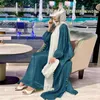 Ubranie etniczne Sukienka Muzułmańska 2 -częściowy zestaw Abayas Kobiety Autumn Elegancka Arab Arab Maroko Hijab Abaya Dubai Turcja Islam Kaftan Musulmane