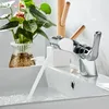 Bathroom Sink Faucets Arrival Basin Mixer Faucet Waterfall Widespread Chrome Polish Single Handle Hole Tap Deck Mounted