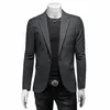 Blazer slim fit a testa singola per uomo Busin Casual Easy Care Four Seass Quality Dra Taglio Abiti Cappotto Terno Masculino y7u3 #