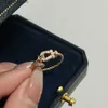 Band Rings Luxury Band Rings Force Brand Designer S925 Sterling Silver Horse Shoe Bucket Lock Charm Ring For Women Engagment Wedding Jewelry Y240328