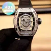 Designer Luxury RM Wrist Watch Mens Mechanics Watch Wristwatch Skull Same Multifunctional Hollow Out Mechanical Womens Rm011 0g1q