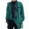 Mens Autumn Stage Performance Oregelbundet Suede Jacket Genderl Youth Trend Nightclub Hip-Hop Punk Retro Cardigan Cloak Unisex J345#