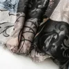 Schals 2024 Mode Vintage Blumendruck Quaste Schal Schals Lange Frauen Blumenmuster Hijab Wrap